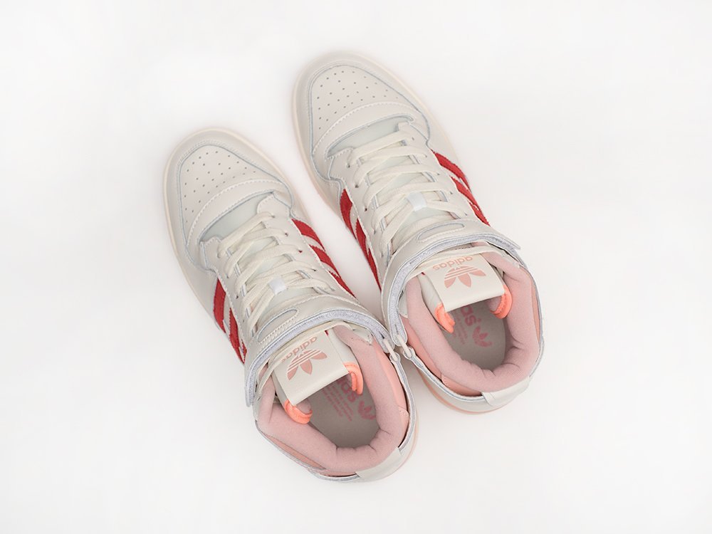 Adidas Forum 84 High Off White Glow Pink белые кожа мужские (AR29303) - фото 3