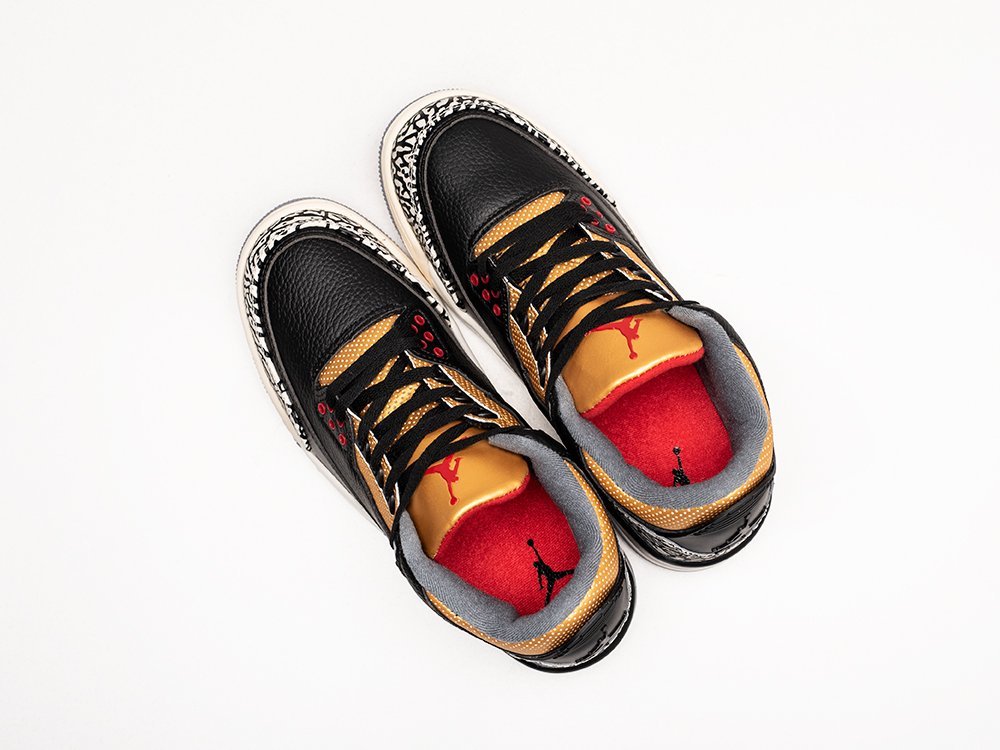 Nike Air Jordan 3 Black Gold черные кожа мужские (AR29310) - фото 3