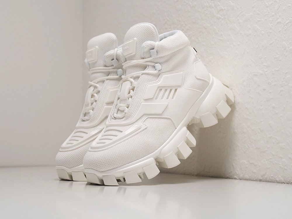 Prada Cloudbust Thunder High Triple White WMNS белые текстиль женские (AR29317) - фото 2 Prada Cloudbust Thunder High Triple White WMNS белые текстиль женские (AR29317) - фото 2