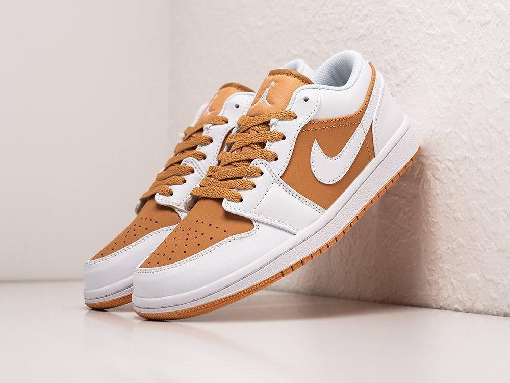 Nike Air Jordan 1 Low Hemp White бежевые кожа мужские (AR29403) - фото 2 Nike Air Jordan 1 Low Hemp White бежевые кожа мужские (AR29403) - фото 2