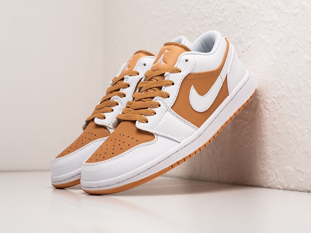 Nike Air Jordan 1 Low Hemp White бежевые кожа мужские (AR29403) - фото 2