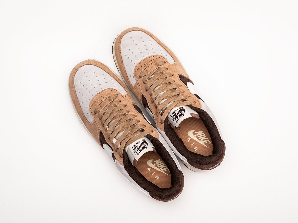 Nike Air Force 1 Low Cappuccino коричневые замша мужские (AR29672) - фото 3 Nike Air Force 1 Low Cappuccino коричневые замша мужские (AR29672) - фото 3