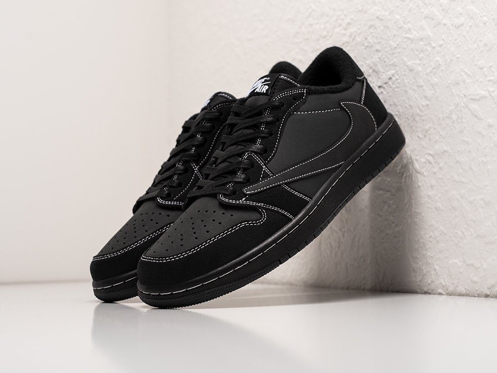 Nike Air Jordan 1 Low x Travis Scott Black Phantom черные кожа мужские (AR30040) - фото 2