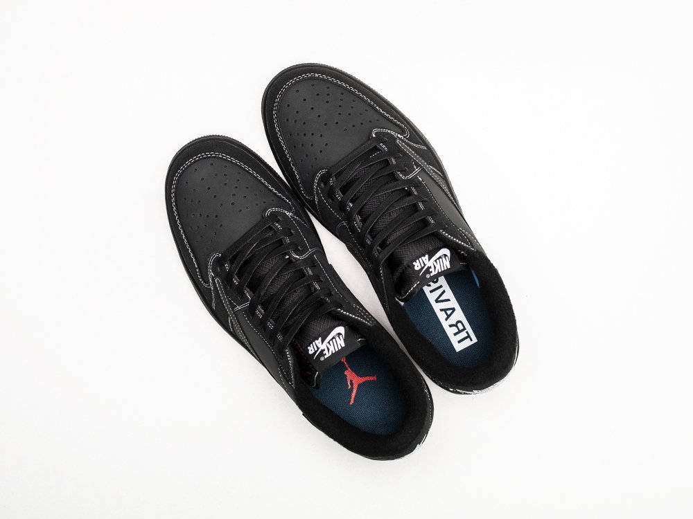 Nike Air Jordan 1 Low x Travis Scott Black Phantom черные кожа мужские (AR30040) - фото 3
