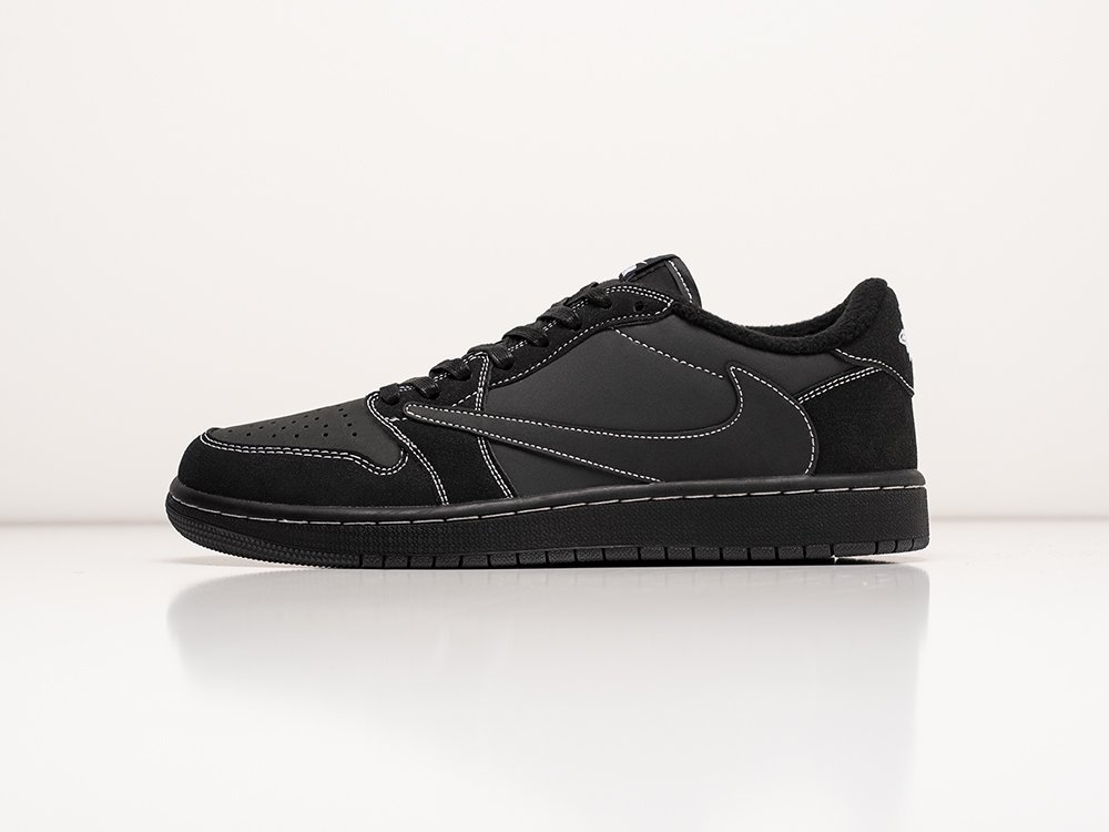 Nike Air Jordan 1 Low x Travis Scott Black Phantom черные кожа мужские (AR30040) - фото 1