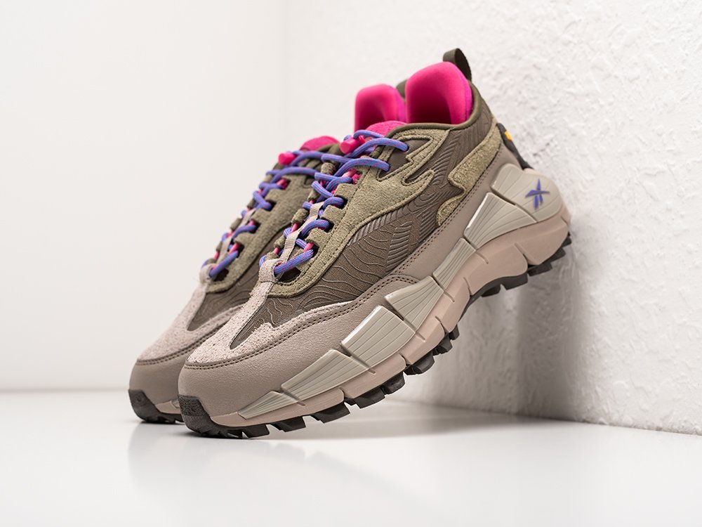 Reebok Zig Kinetica 2.5 Edge Army Green Pink коричневые кожа мужские (AR30235) - фото 2 Reebok Zig Kinetica 2.5 Edge Army Green Pink коричневые кожа мужские (AR30235) - фото 2