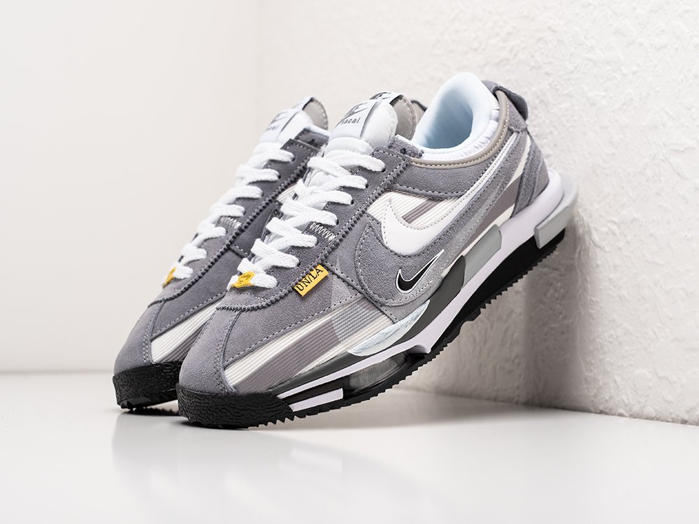 Nike x Union LA x Sacai x Cortez 4.0 серые замша мужские (AR30268) - фото 2 Nike x Union LA x Sacai x Cortez 4.0 серые замша мужские (AR30268) - фото 2
