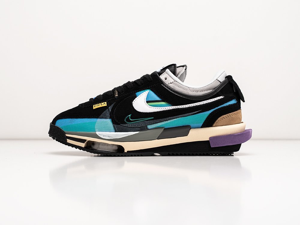 Nike x Union LA x Sacai x Cortez 4.0 черные замша мужские (AR30280) - фото 1