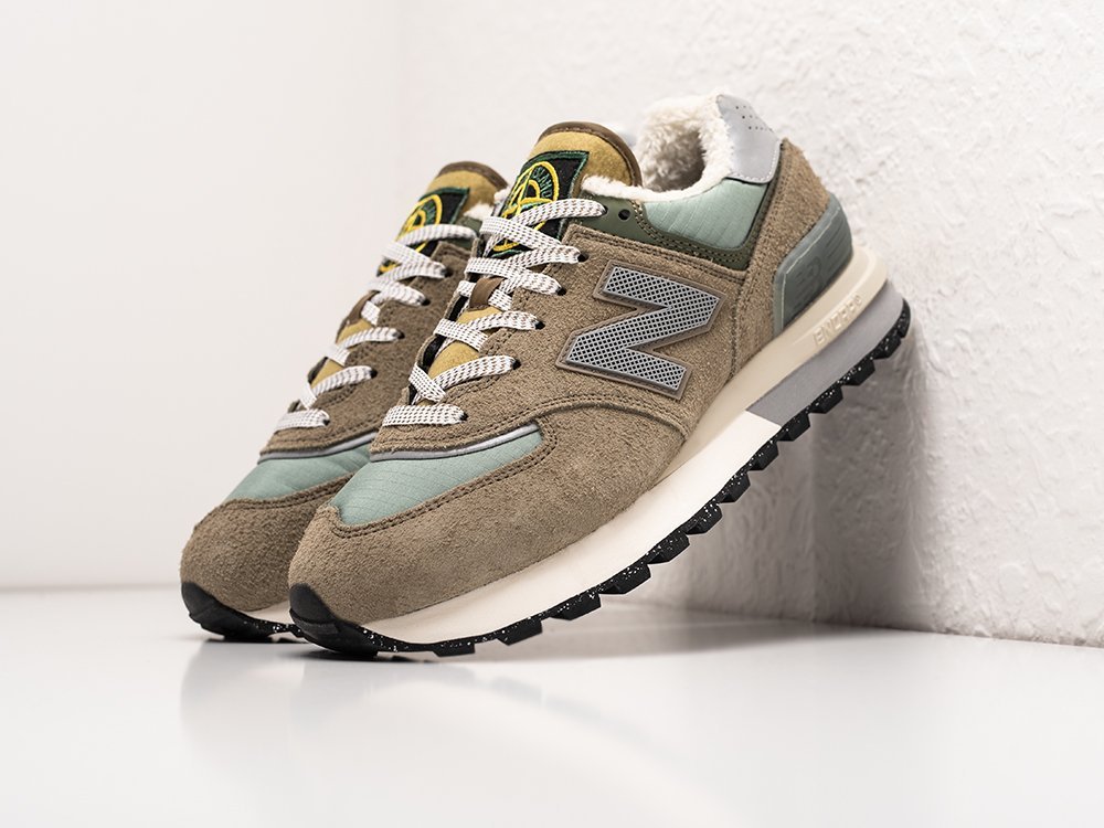 New Balance x Stone Island x 574 Legacy Steel Blue серые замша мужские (AR30283) - фото 2