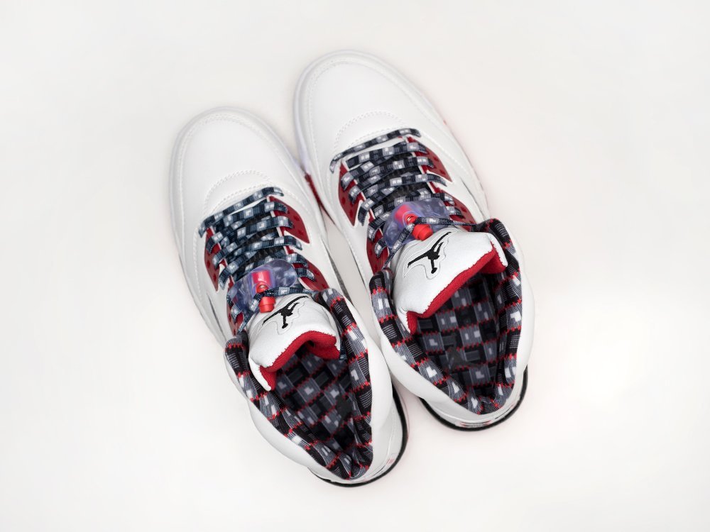 Nike Air Jordan 5 Retro Quai 54 2021 белые кожа мужские (AR30339) - фото 3 Nike Air Jordan 5 Retro Quai 54 2021 белые кожа мужские (AR30339) - фото 3