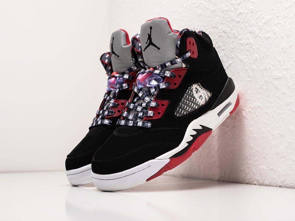 Nike Jordan 5 Retro Quai 54 Friends & Family 2021 черные замша мужские (AR30346) - фото 2