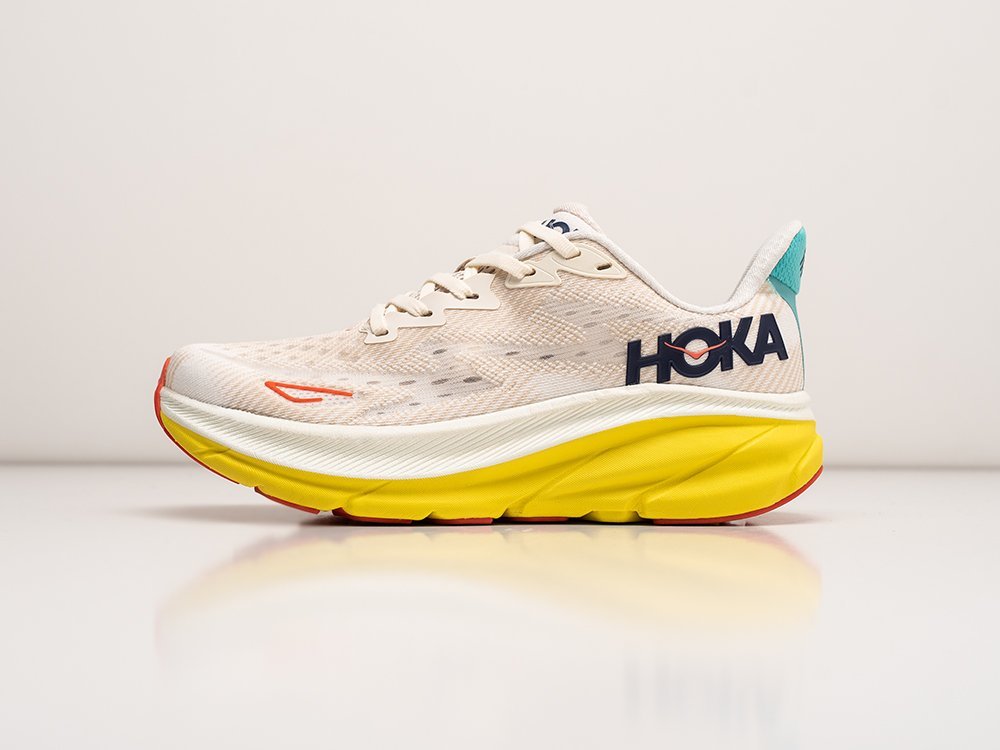 Hoka Clifton 9 WMNS бежевые текстиль женские (AR30467) - фото 1