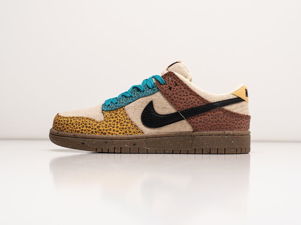 Nike SB Dunk Low Golden Moss коричневые текстиль мужские (AR30503) - фото 1