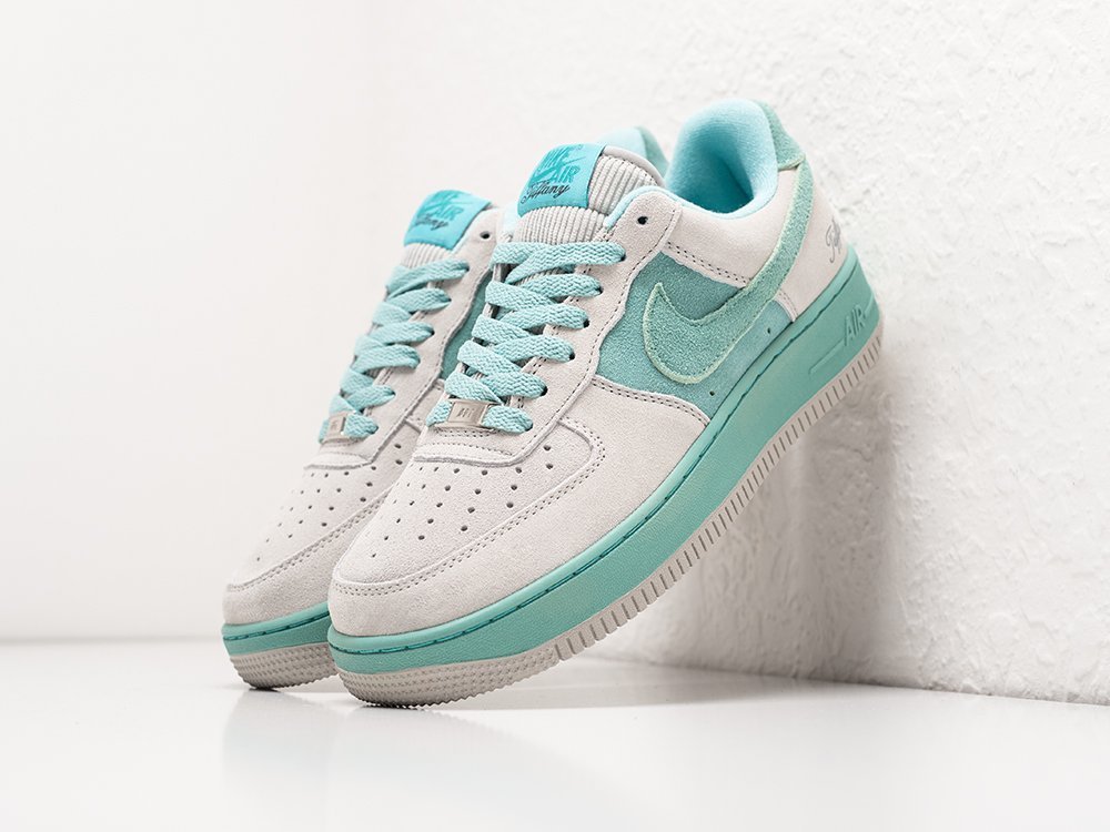 Nike Air Force 1 Low x Tiffany WMNS серые замша женские (AR30505) - фото 2 Nike Air Force 1 Low x Tiffany WMNS серые замша женские (AR30505) - фото 2