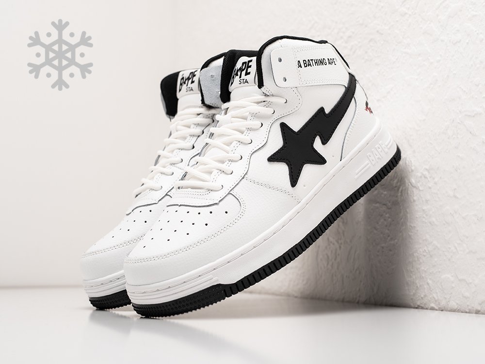 Bape Sta Force 1 High Winter белые кожа мужские (AR30571) - фото 2 Bape Sta Force 1 High Winter белые кожа мужские (AR30571) - фото 2