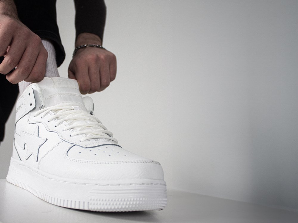 Bape Sta Force 1 High Winter белые кожа мужские (AR30572) - фото 5 Bape Sta Force 1 High Winter белые кожа мужские (AR30572) - фото 5