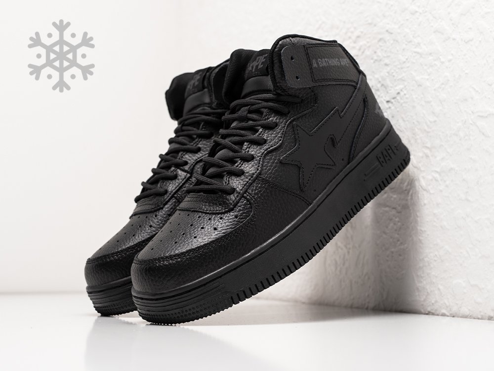 Bape Sta Force 1 High Winter черные кожа мужские (AR30573) - фото 2 Bape Sta Force 1 High Winter черные кожа мужские (AR30573) - фото 2