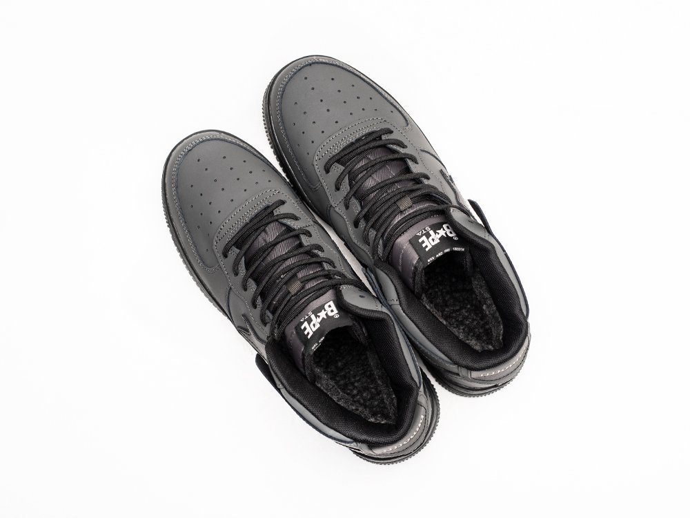 Bape Sta Force 1 High Winter серые кожа мужские (AR30574) - фото 3 Bape Sta Force 1 High Winter серые кожа мужские (AR30574) - фото 3