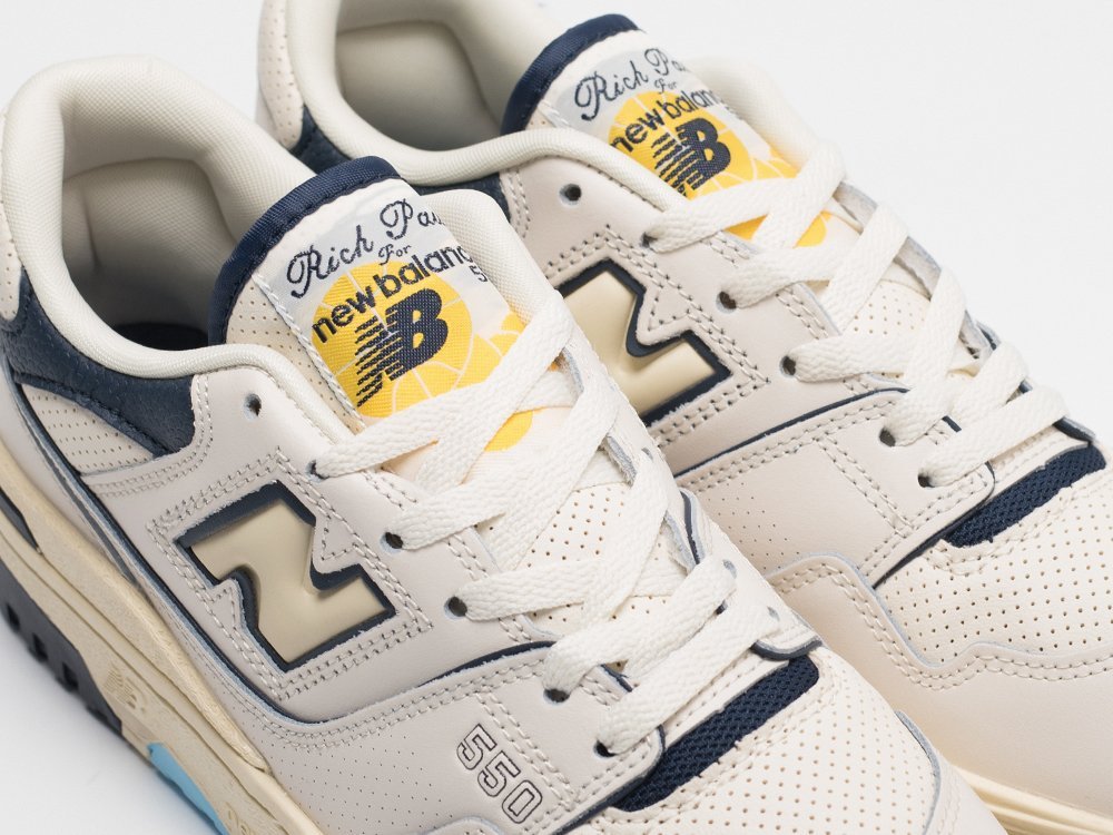 New Balance Rich Paul x 550 White Navy бежевые кожа мужские (AR30834) - фото 7 New Balance Rich Paul x 550 White Navy бежевые кожа мужские (AR30834) - фото 7