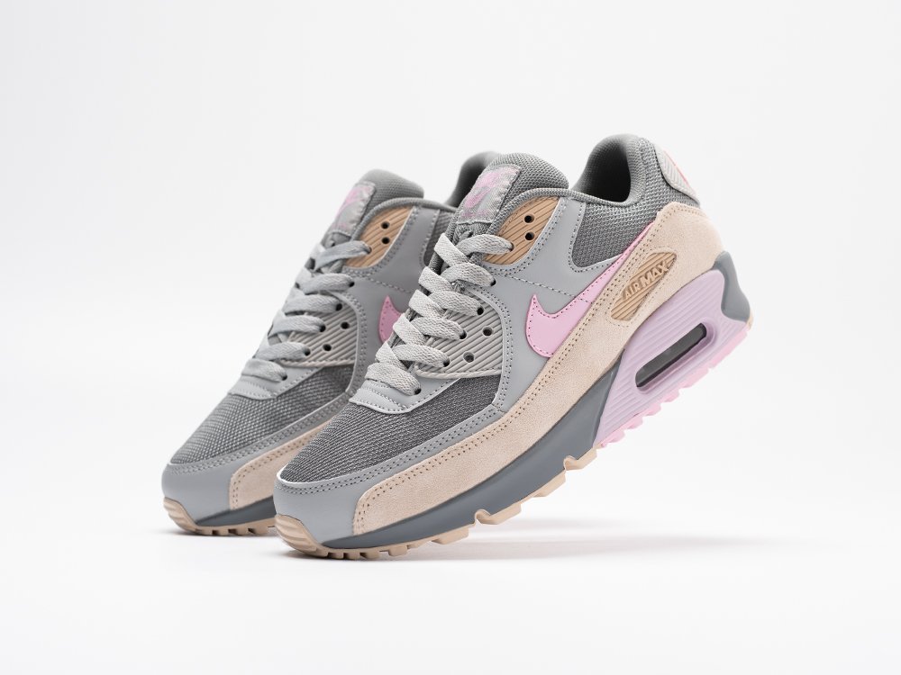 Nike Air Max 90 Pink String WMNS серые кожа женские (AR30936) - фото 2 Nike Air Max 90 Pink String WMNS серые кожа женские (AR30936) - фото 2