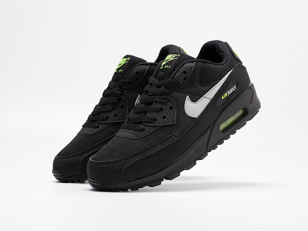 Nike Air Max 90 Black Volt черные кожа мужские (AR30939) - фото 2 Nike Air Max 90 Black Volt черные кожа мужские (AR30939) - фото 2