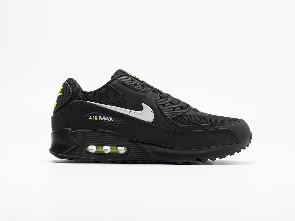 Nike Air Max 90 Black Volt черные кожа мужские (AR30939) - фото 3 Nike Air Max 90 Black Volt черные кожа мужские (AR30939) - фото 3