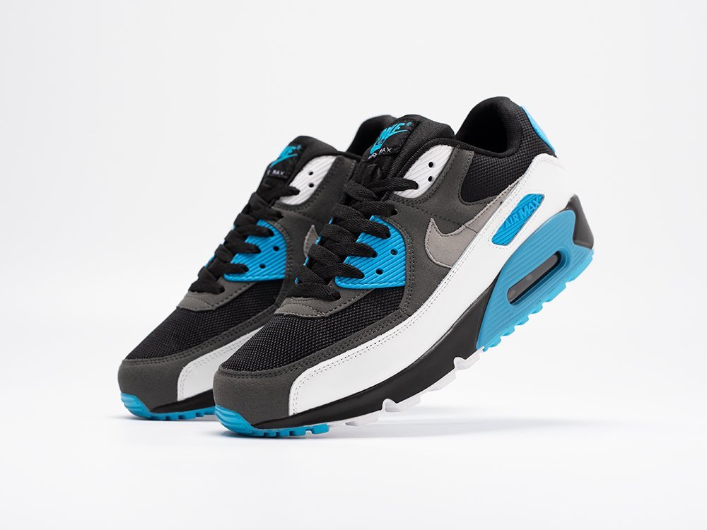 Nike Air Max 90 Black Blue серые кожа мужские (AR30940) - фото 2 Nike Air Max 90 Black Blue серые кожа мужские (AR30940) - фото 2