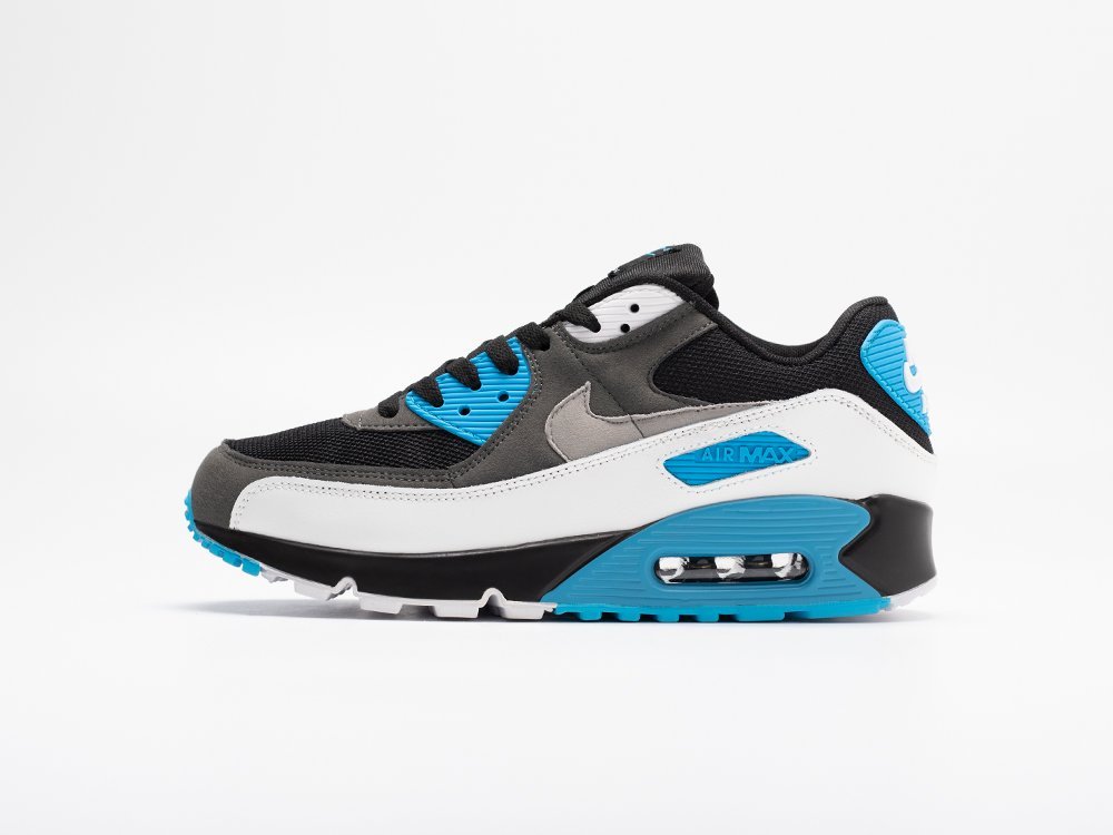 Nike Air Max 90 Black Blue серые кожа мужские (AR30940) - фото 1 Nike Air Max 90 Black Blue серые кожа мужские (AR30940) - фото 1