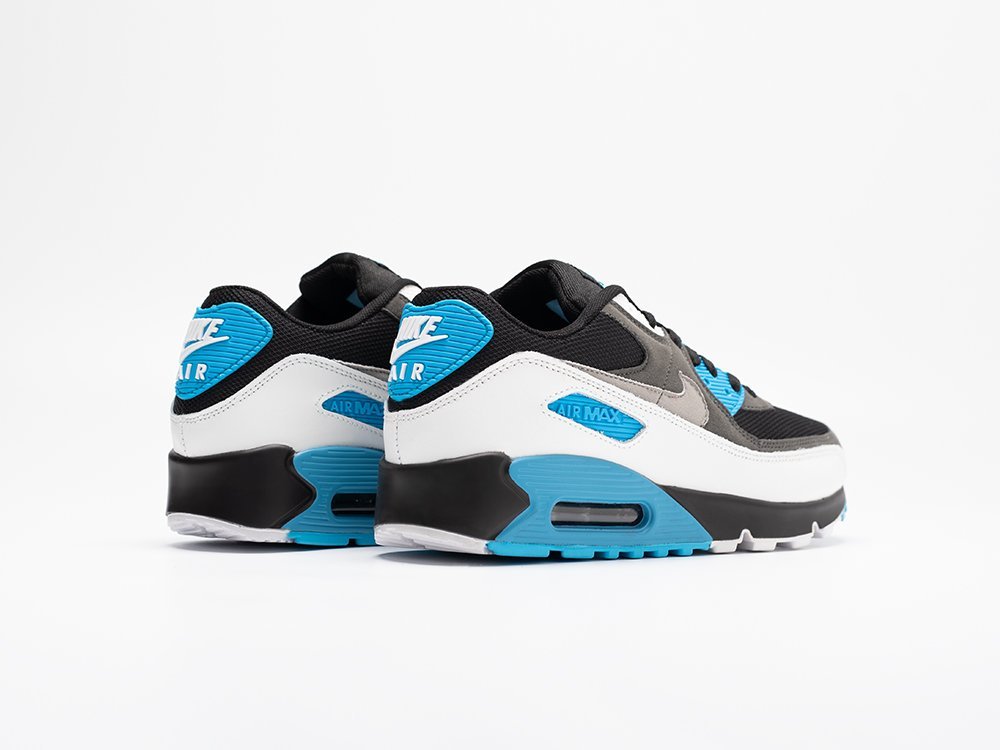 Nike Air Max 90 Black Blue серые кожа мужские (AR30940) - фото 4