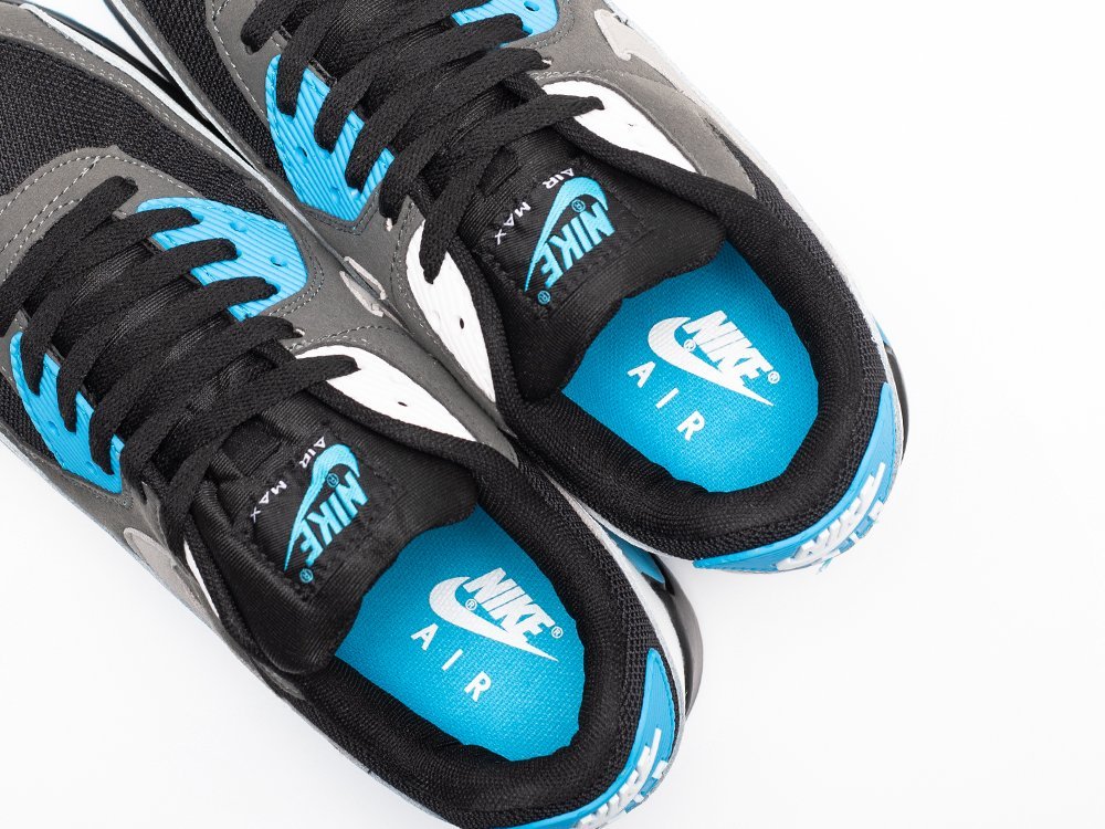 Nike Air Max 90 Black Blue серые кожа мужские (AR30940) - фото 8