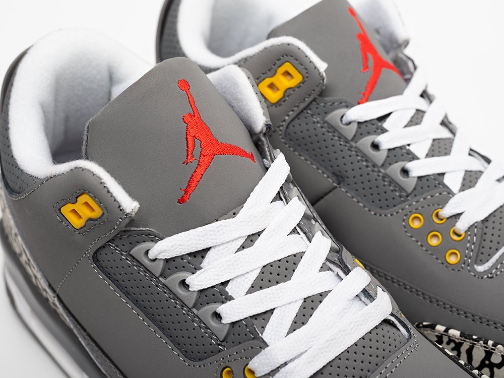 Nike Air Jordan 3 Retro серые кожа мужские (AR30991) - фото 7