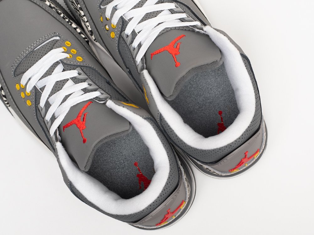 Nike Air Jordan 3 Retro серые кожа мужские (AR30991) - фото 8