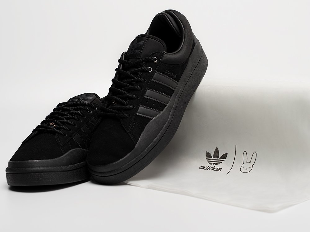 Adidas Bad Bunny x Campus черные замша мужские (AR30995) - фото 4 Adidas Bad Bunny x Campus черные замша мужские (AR30995) - фото 4