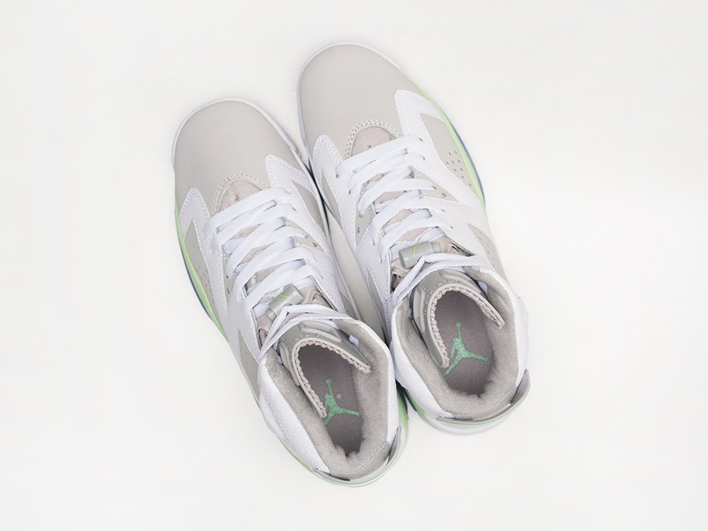 Nike Air Jordan 6 Retro Mint Foam WMNS серые кожа женские (AR31007) - фото 5 Nike Air Jordan 6 Retro Mint Foam WMNS серые кожа женские (AR31007) - фото 5