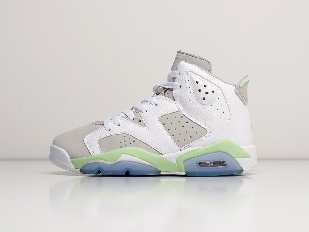 Nike Air Jordan 6 Retro Mint Foam WMNS серые кожа женские (AR31007) - фото 1 Nike Air Jordan 6 Retro Mint Foam WMNS серые кожа женские (AR31007) - фото 1