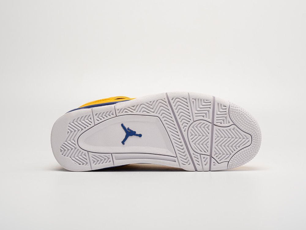 Nike Air Jordan 4 Retro LA Lakres WMNS желтые кожа женские (AR31125) - фото 5