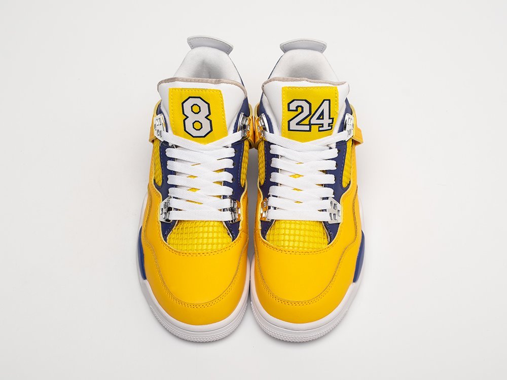 Nike Air Jordan 4 Retro LA Lakres WMNS желтые кожа женские (AR31125) - фото 6