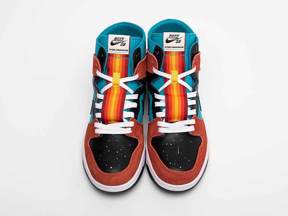 Nike Di’orr Greenwood x SB Dunk High разноцветные кожа мужские (AR31127) - фото 6