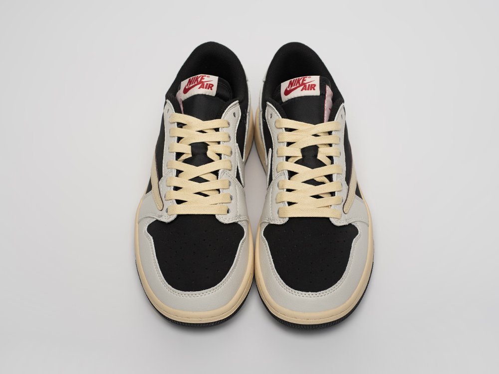 Nike Air Jordan 1 Low x Travis Scott Sail Black белые кожа мужские (AR31292) - фото 4