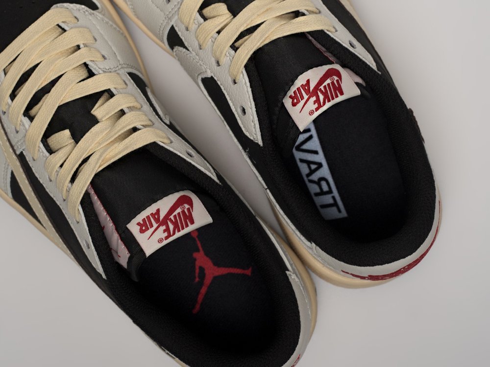 Nike Air Jordan 1 Low x Travis Scott Sail Black белые кожа мужские (AR31292) - фото 6