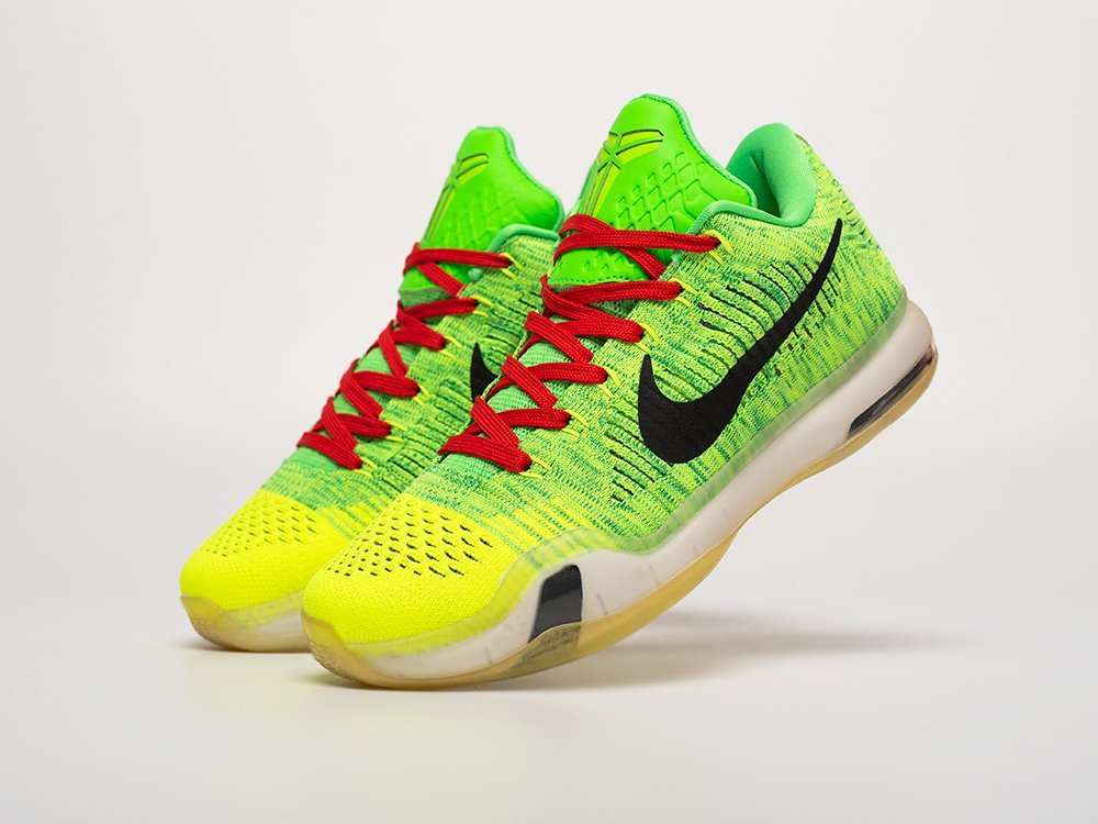 Nike Kobe 10 Elite Low Grinch зеленые текстиль мужские (AR31598) - фото 2