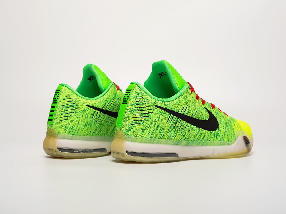 Nike Kobe 10 Elite Low Grinch зеленые текстиль мужские (AR31598) - фото 3