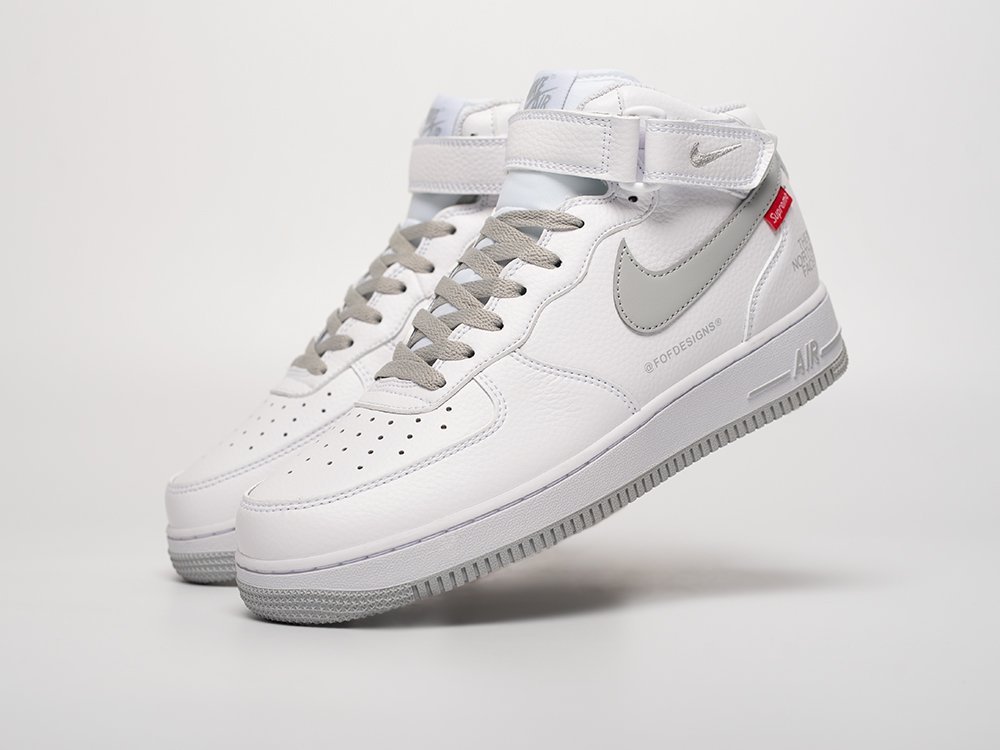 Nike Air Force 1 Mid x Supreme x The North Face белые кожа мужские (AR31647) - фото 2