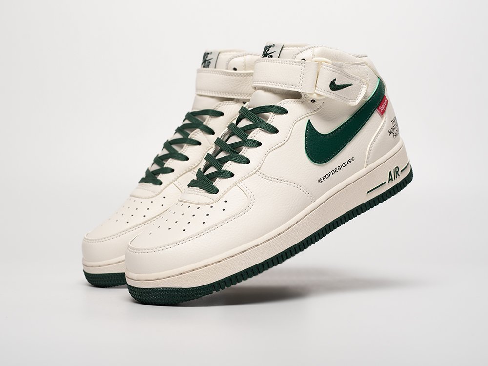 Nike Air Force 1 Mid x Supreme x The North Face белые кожа мужские (AR31648) - фото 2 Nike Air Force 1 Mid x Supreme x The North Face белые кожа мужские (AR31648) - фото 2