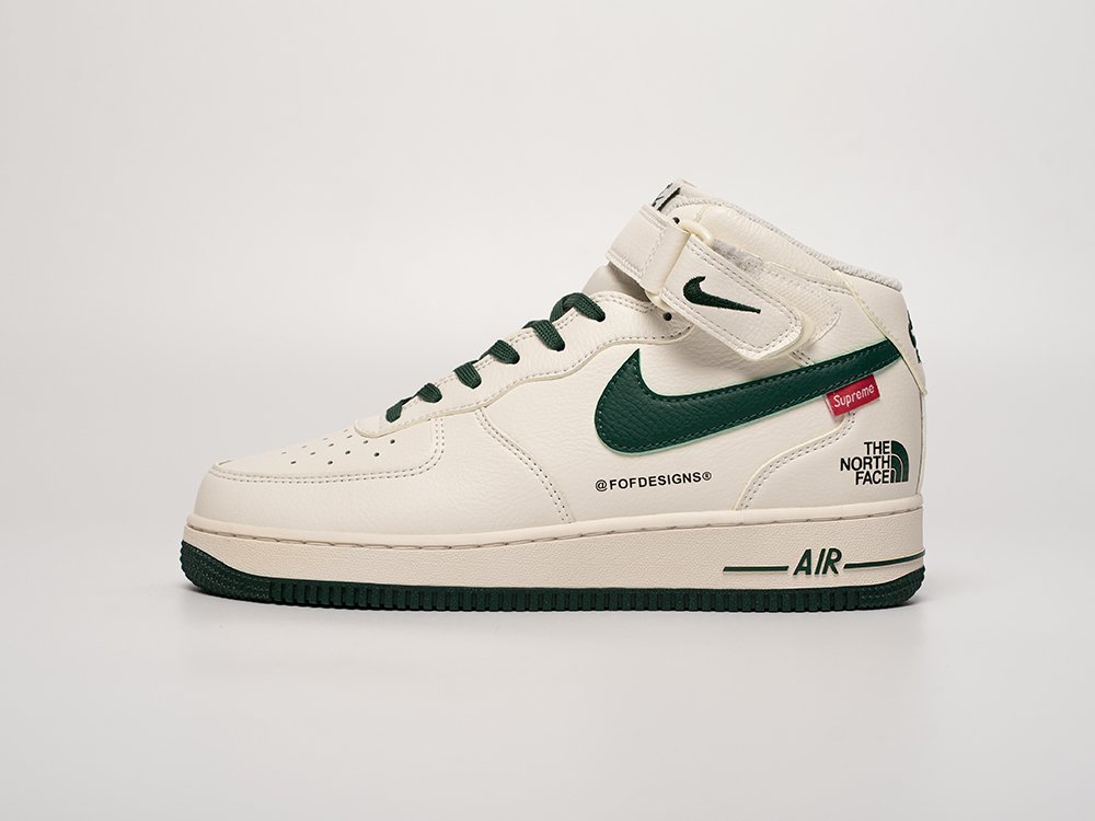 Nike Air Force 1 Mid x Supreme x The North Face белые кожа мужские (AR31648) - фото 1