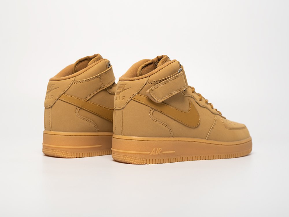 Nike Air Force 1 Mid 07 Flax бежевые кожа мужские (AR31649) - фото 3