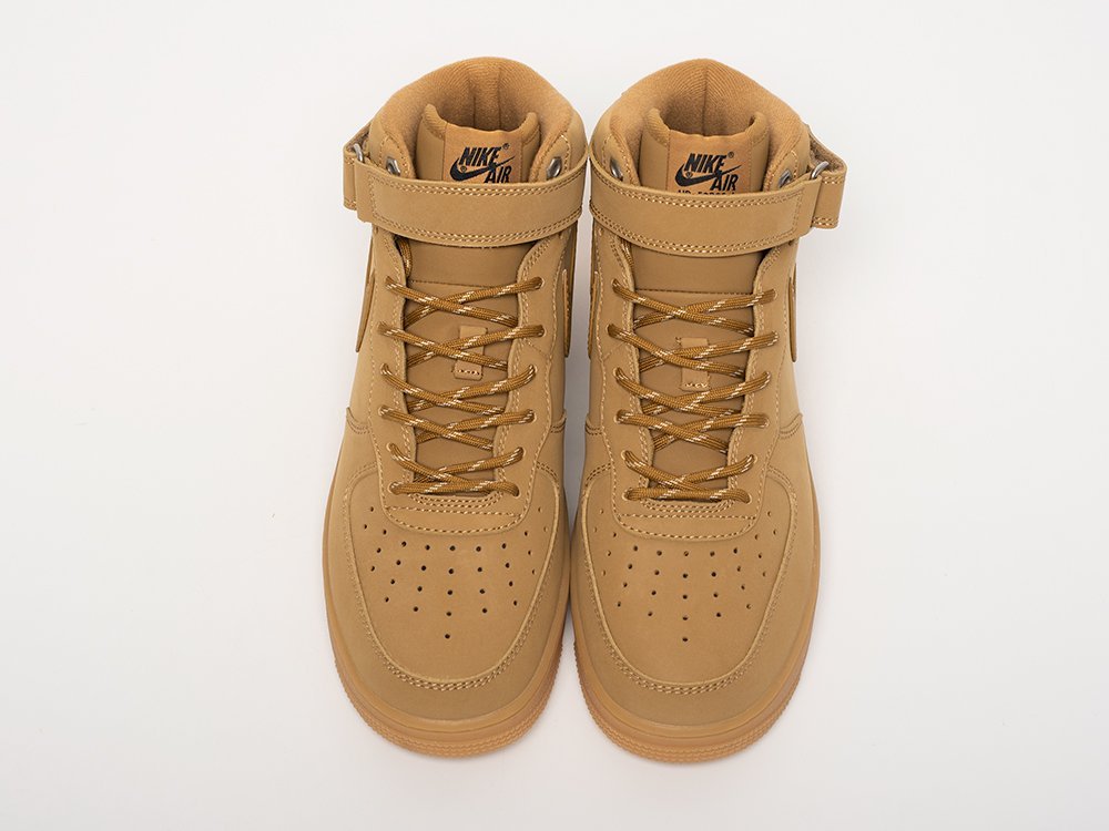 Nike Air Force 1 Mid 07 Flax бежевые кожа мужские (AR31649) - фото 4