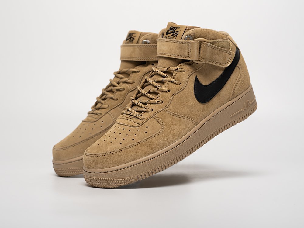 Nike Air Force 1 Mid бежевые кожа мужские (AR31650) - фото 2