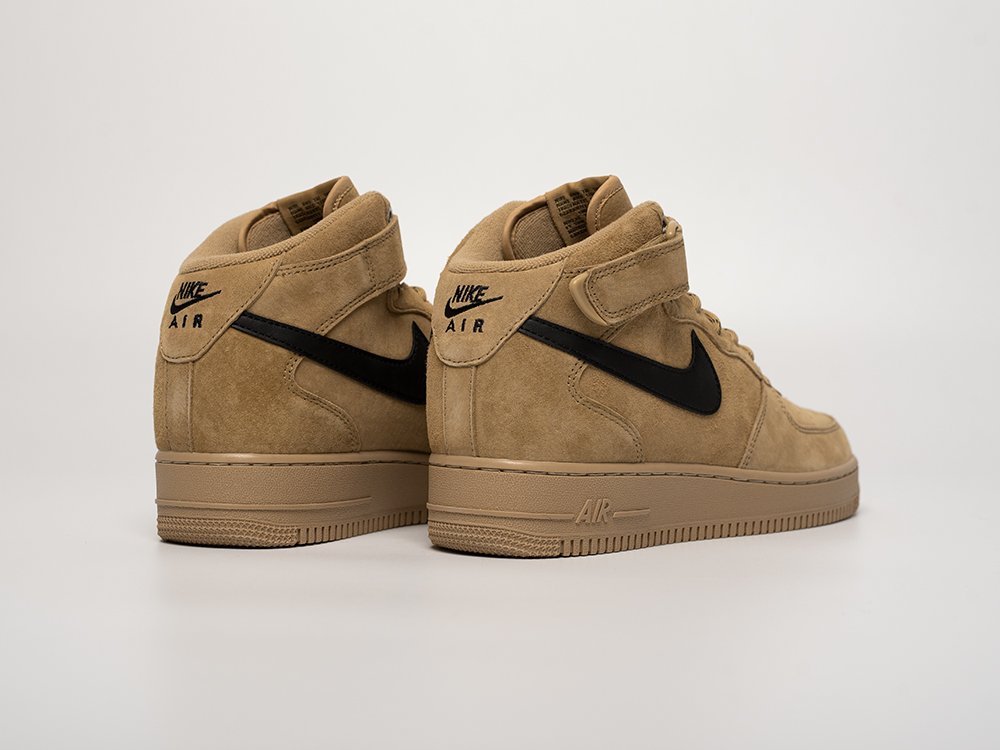 Nike Air Force 1 Mid бежевые кожа мужские (AR31650) - фото 3