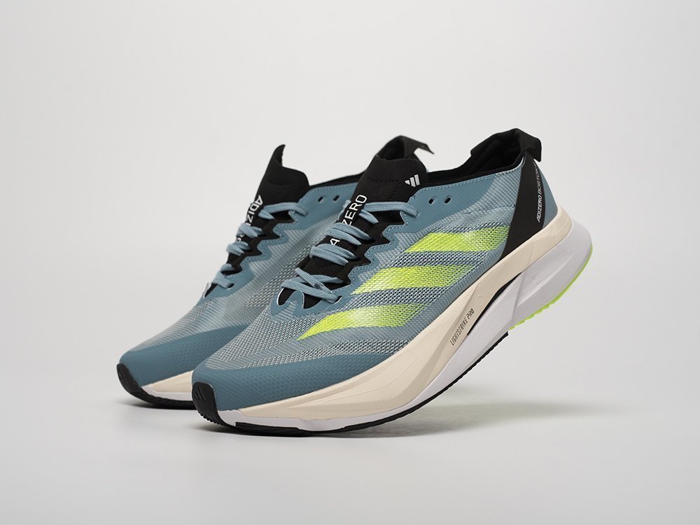 Adidas Adizero Boston 12 Wonder Blue Lucid Lemon голубые текстиль мужские (AR31800) - фото 2 Adidas Adizero Boston 12 Wonder Blue Lucid Lemon голубые текстиль мужские (AR31800) - фото 2